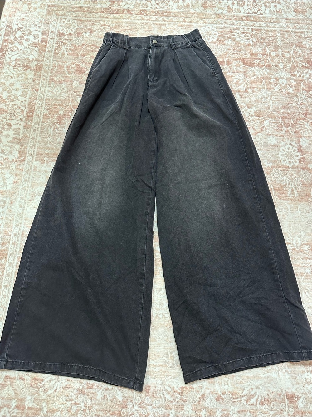 Oversized Wide Leg Black Jeans  - 33” Inseam High-Waist - Picture 6 of 15